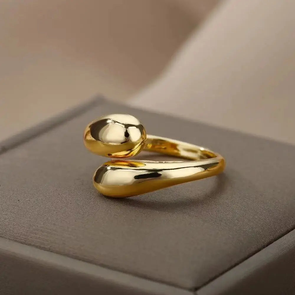 Double Ball Gold Ring - AMARA