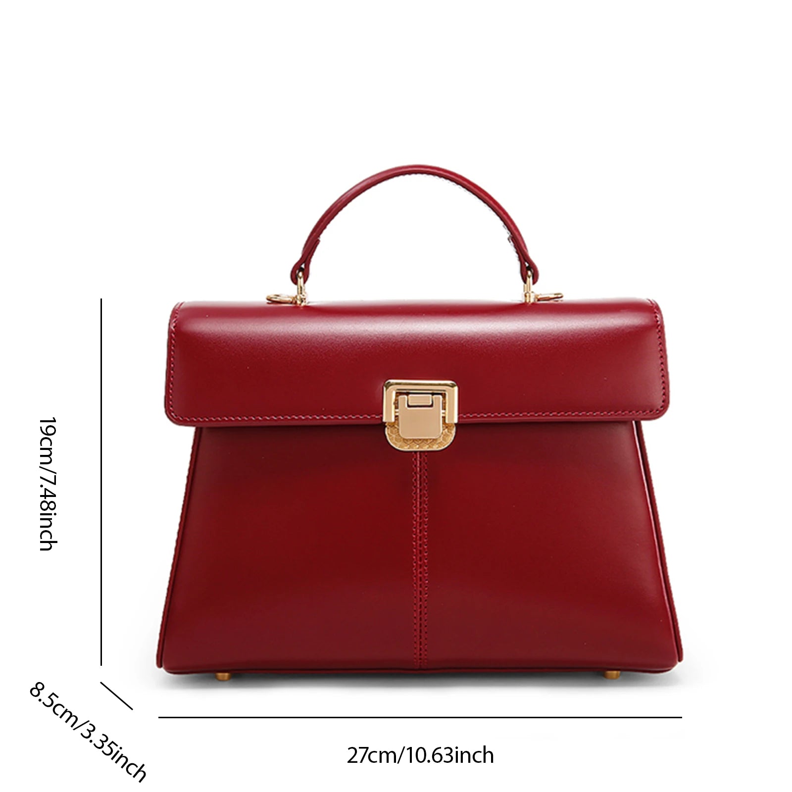 Classic Top-Handle Leather Bag - MARILYN
