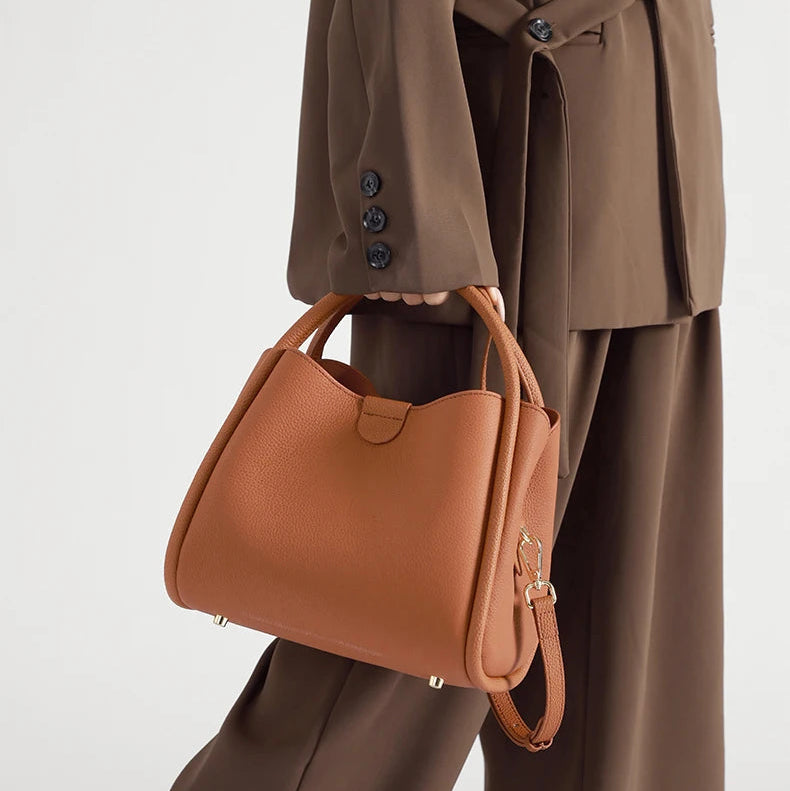 Leather Shoulder Handbag - SIENNA
