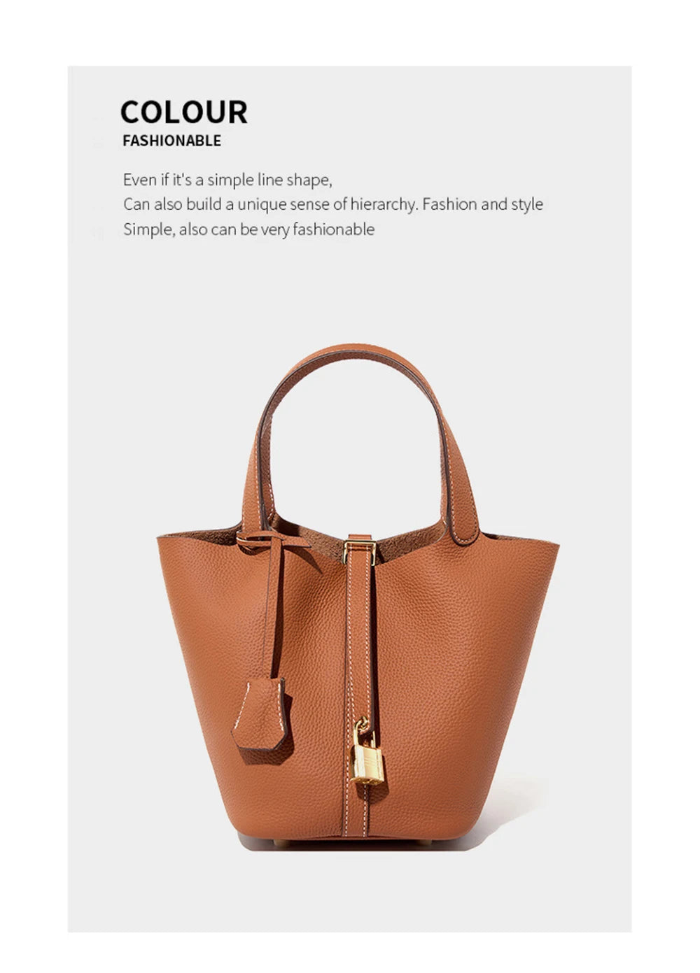 Genuine Leather Bucket Bag - LÉONIE