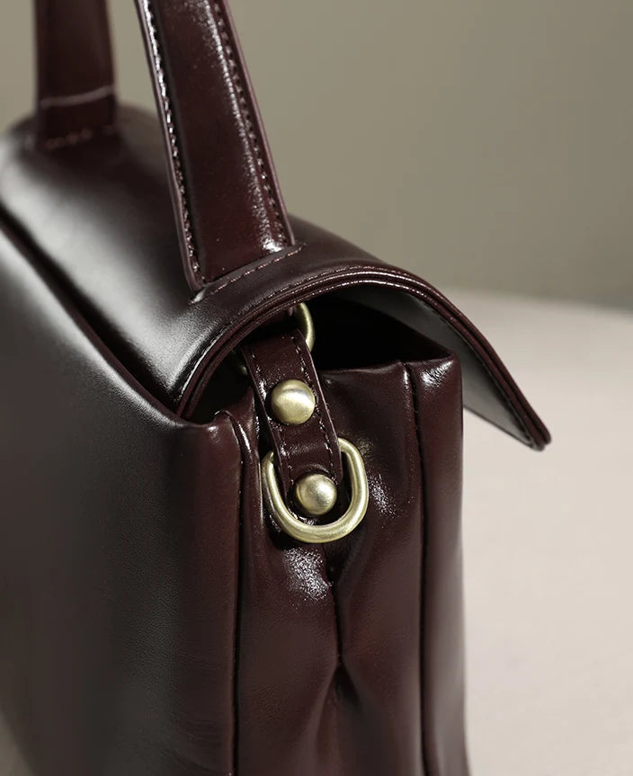 Genuine Leather Satchel Bag - EMILIA