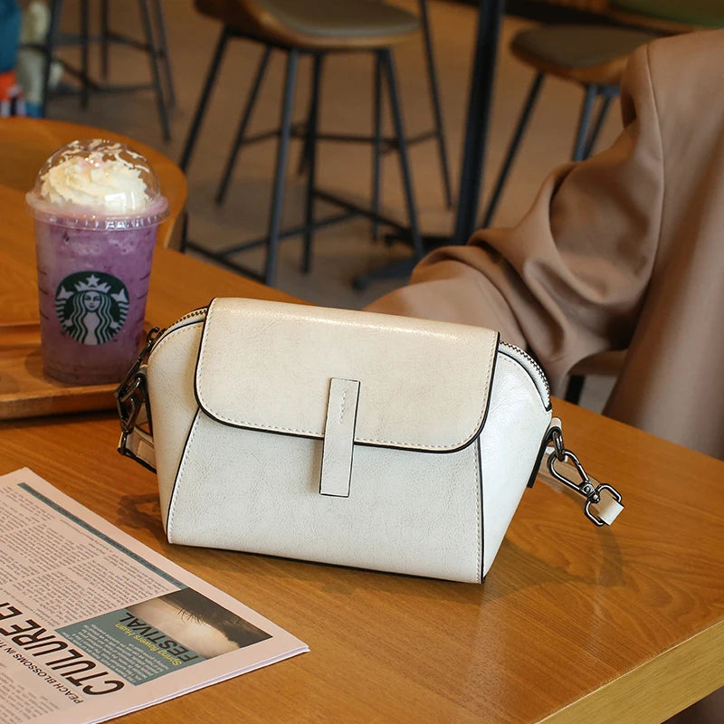 Vintage Leather Crossbody Bag - ALBA