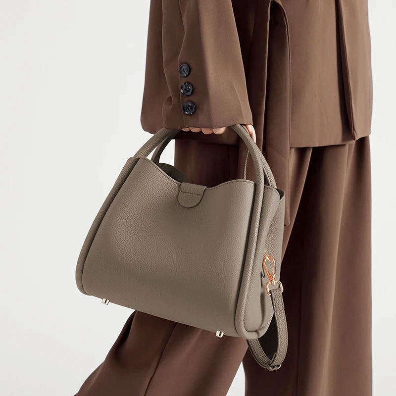 Leather Shoulder Handbag - SIENNA