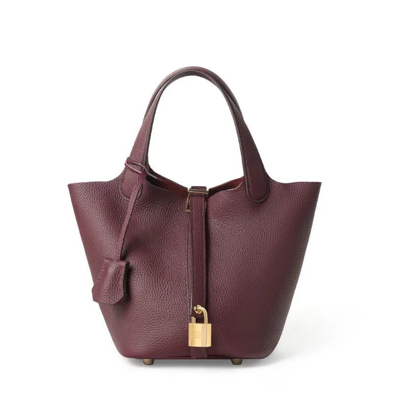 Genuine Leather Bucket Bag - LÉONIE