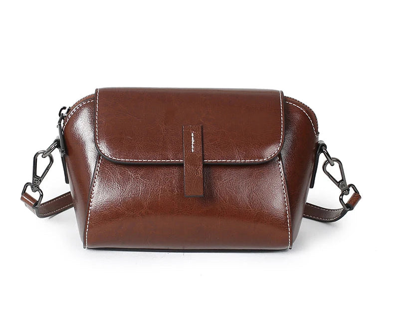 Vintage Leather Crossbody Bag - ALBA