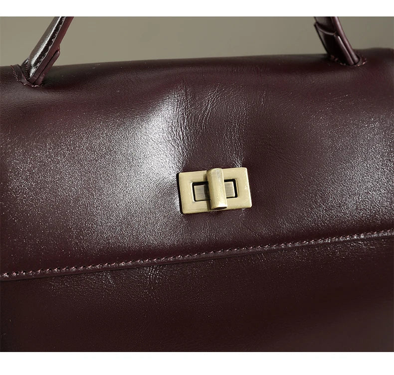 Genuine Leather Satchel Bag - EMILIA
