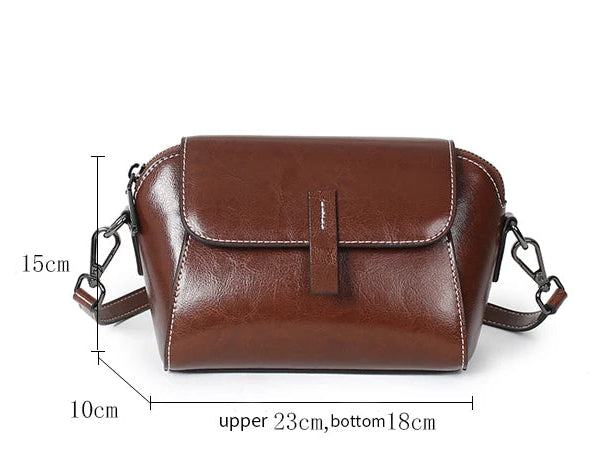 Vintage Leather Crossbody Bag - ALBA