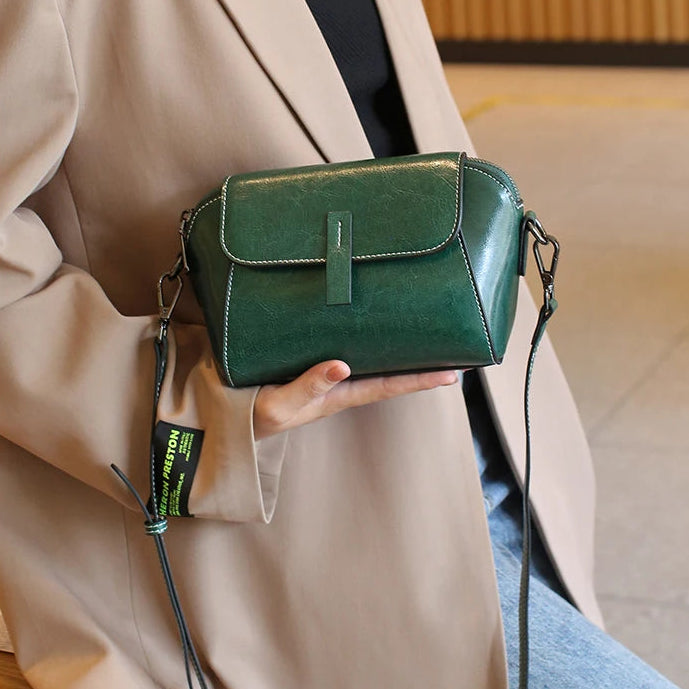 Vintage Leather Crossbody Bag - ALBA