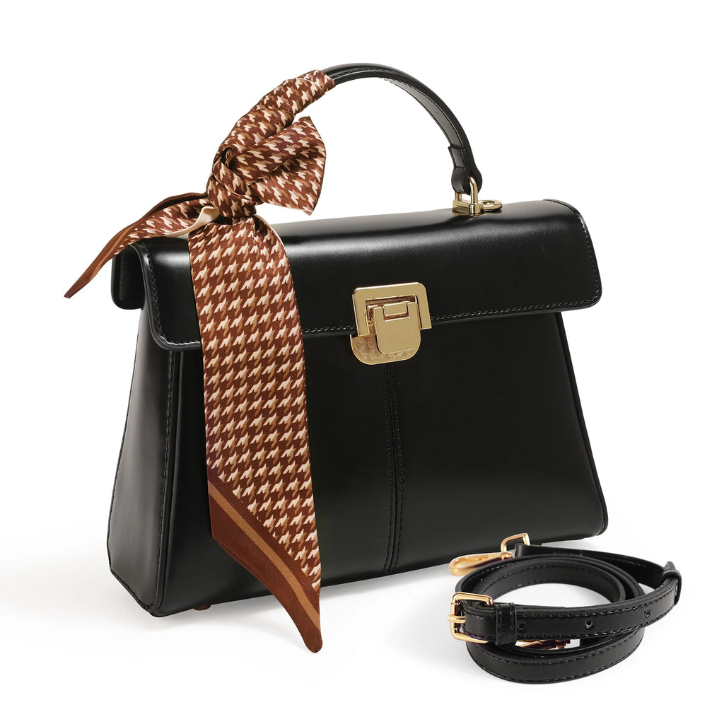 Classic Top-Handle Leather Bag - MARILYN
