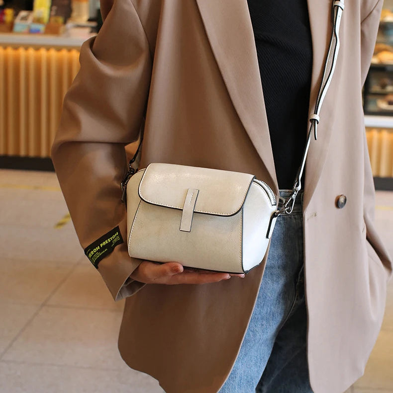 Vintage Leather Crossbody Bag - ALBA