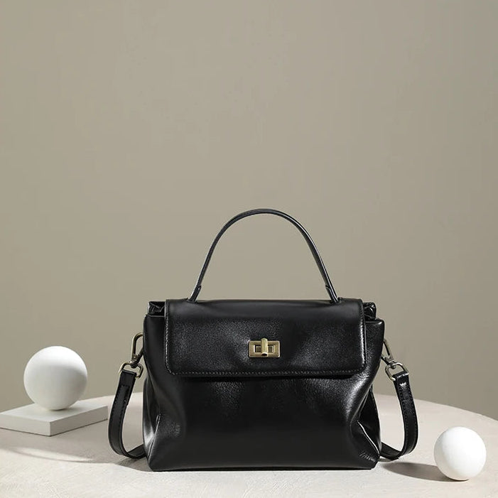 Genuine Leather Satchel Bag - EMILIA