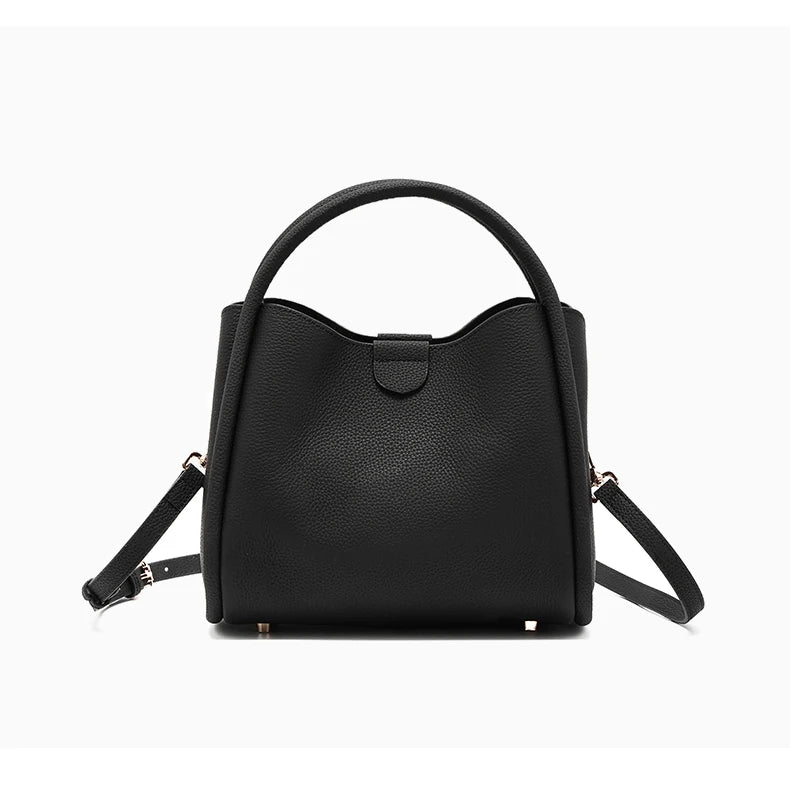 Leather Shoulder Handbag - SIENNA