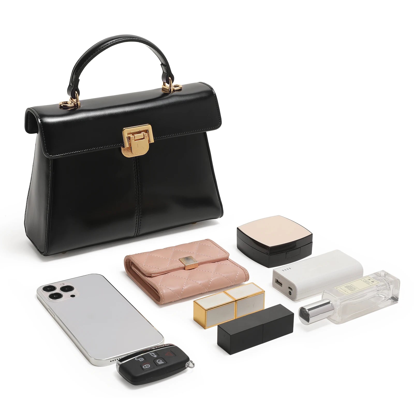 Classic Top-Handle Leather Bag - MARILYN